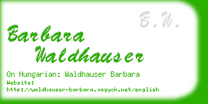 barbara waldhauser business card